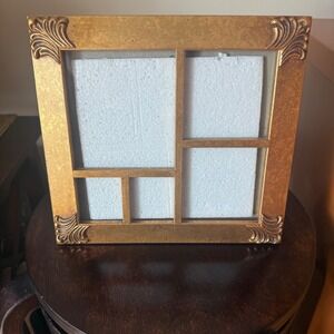 Ornate Gold Picture Frame Collage‎ Multi Photo Display Tabletop Decor